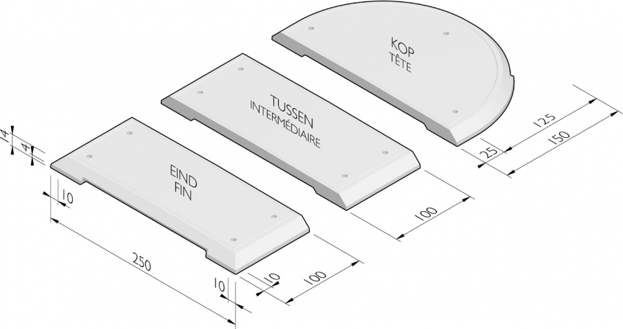 Middengeleiderelementen 250