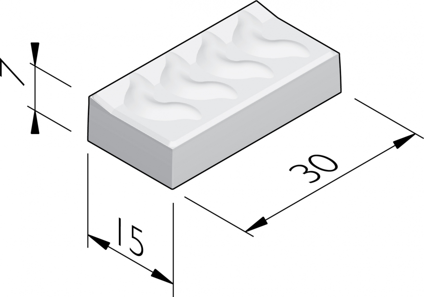 Golfreflextegels 15x30