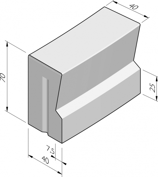 Bordures grande bastion 40/32x70 courbe