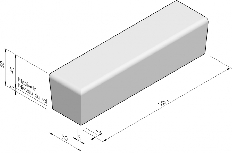 Solid base pièce d'extrémité inclinée