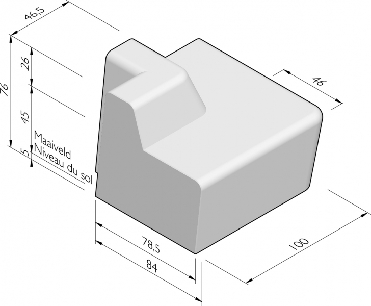 Solid met rug hoek