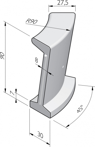 Zandbak bochtelementen 90x30