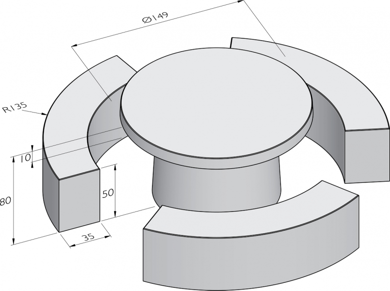 Set complet de pique-nique rond-grand