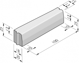 Bordures de transition à 13/15x25