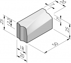 Bordures de transition à 7/20x25