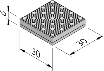 Rubber noppentegels 30x30