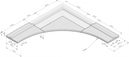 Solution de coin Infill Barrier rayon=3,50