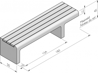 Link bank 187 links met houten zitting