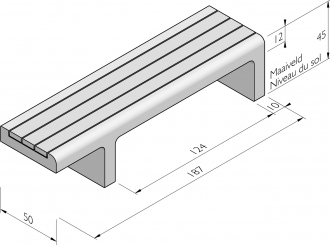 Link bank 187 rechts met houten zitting