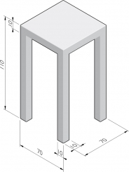 Table haute 70x70