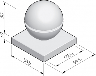 Boule décorative Sphere 50 avec rainure et socle