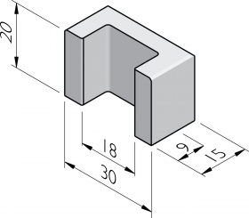 Blocs en U 15x30x20